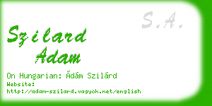 szilard adam business card